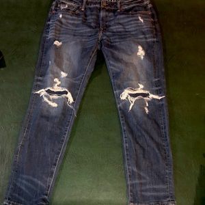 American Eagle Blue ripped skinny jeans 33x32